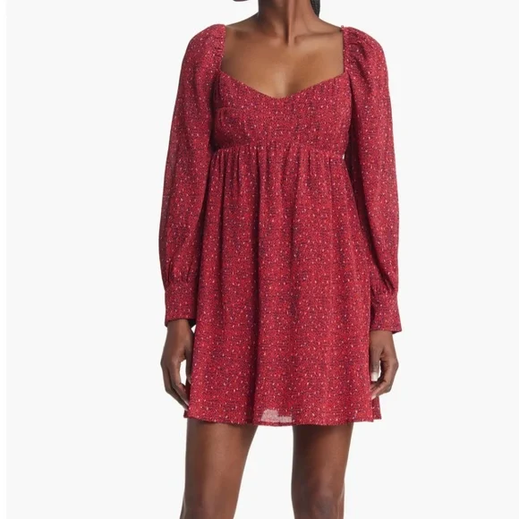 plunge skater dress long sleeve Forever Yours Lace Long Sleeve Skater Dress